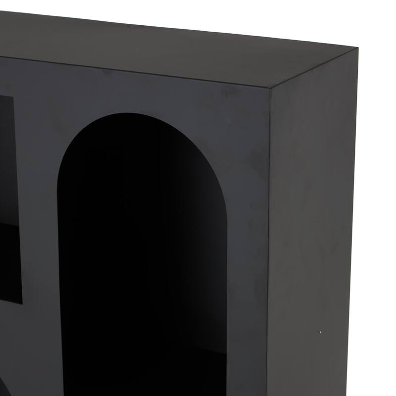 Black or Cream Metal 5 Shelf Geometric Storage Shelving Unit