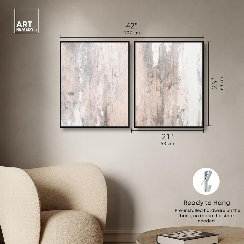 Striated Texture I Canvas Set of 2 by Art Remedy