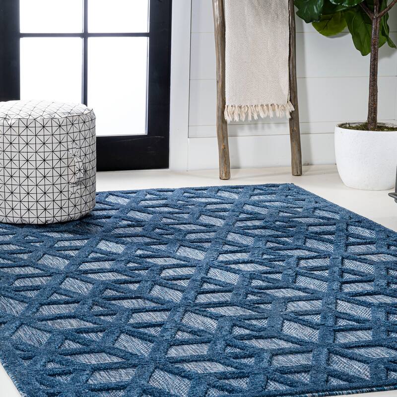 JONATHAN Y Peralta Neutral Geometric Indoor/Outdoor Area Rug