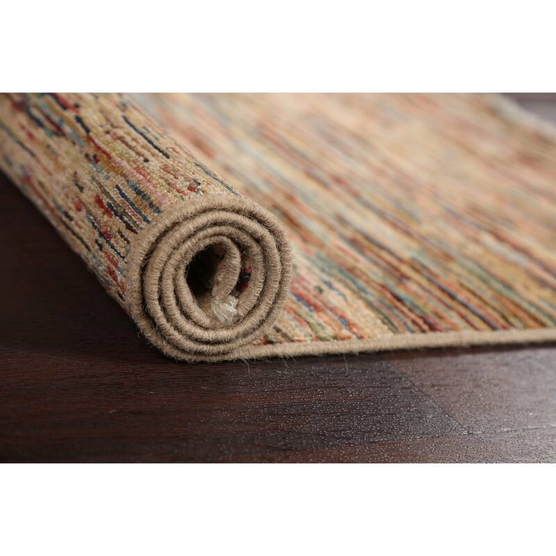 Striped Modern Gabbeh Kashkoli Oriental Area Rug Wool Handmade Carpet - 2'8" x 4'1"