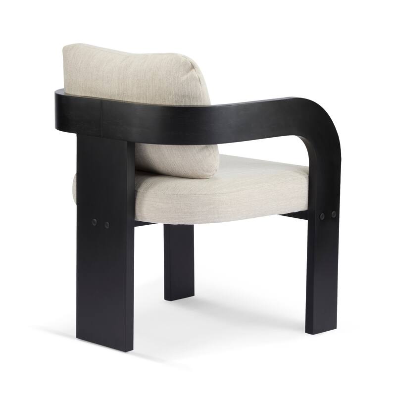 Dining Room Chairs Set of 2 Modern Fabric Armchair for Living Room, Comfy Upholstered Accent Chairs with Wood Legs, Pillow Back