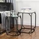 preview thumbnail 3 of 19, Glitzhome Modern Metal Glass Accent Table Nesting Side Table(Set of 2)