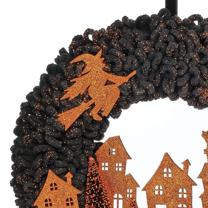 18' Halloween Spooky Town Wreath