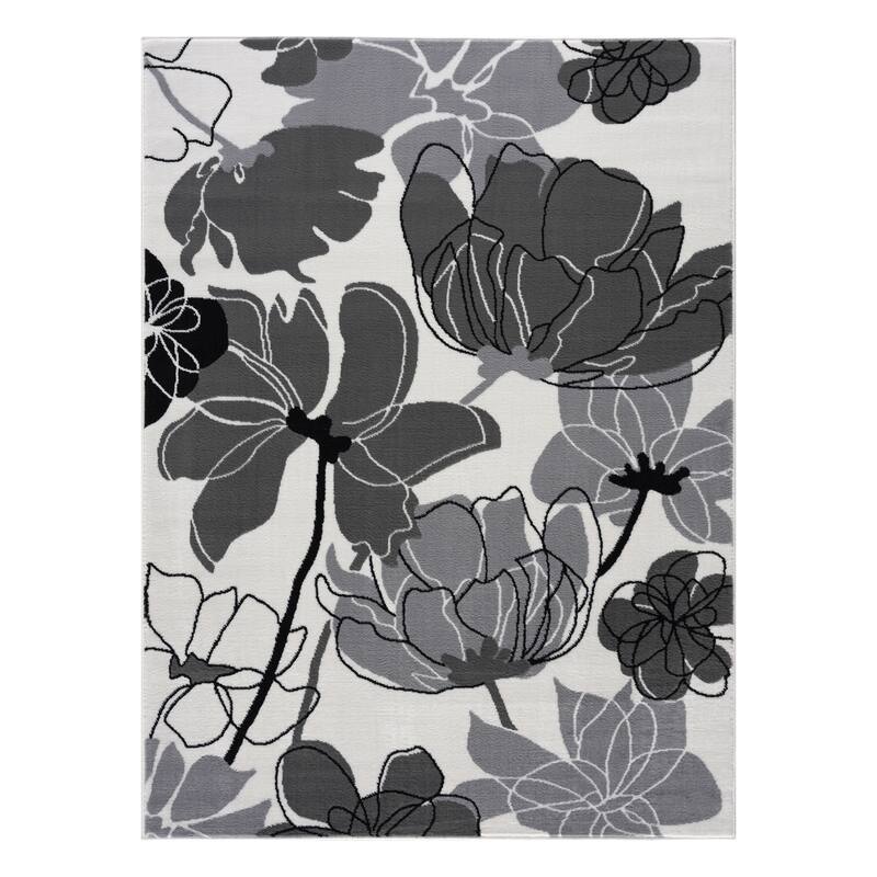 Beverly Rug Modern Multicolor Floral Indoor Area Rug with Jute Backing