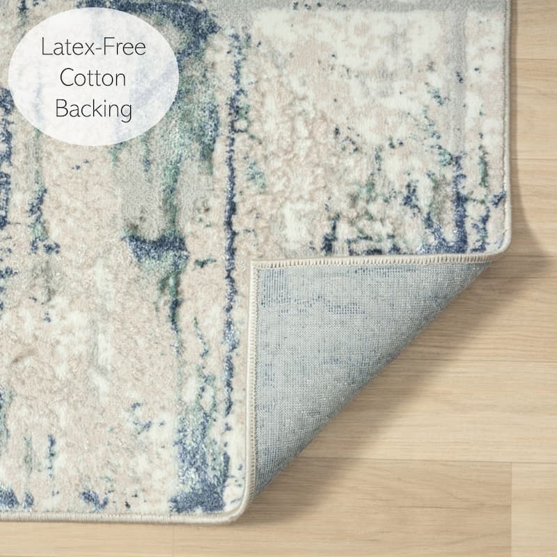 Sevita Geometric Blue/Grey Indoor Area Rug
