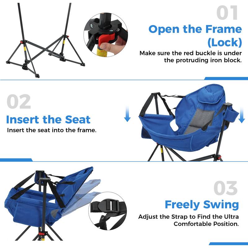 Hammock Camping Chair, Foldable Portable Rocking Chairs for Adults
