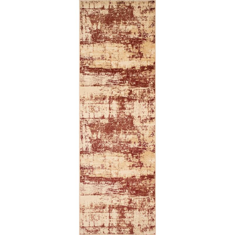 Noori Rug Lagoon Don Abstract Rug - 2'7" x 8'0" - Red/Beige