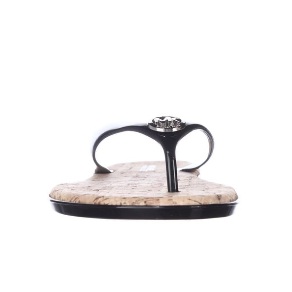 michael kors jet set jelly flip flops black