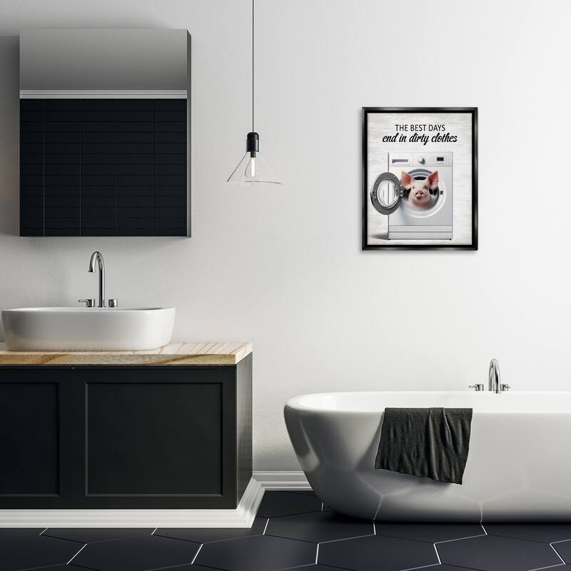 Stupell Best Days & Dirty Clothes Framed Floater Canvas Wall Art Design By Lettered and Lined