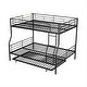 preview thumbnail 5 of 7, Black Full XL-Queen Metal Bunk Bed w/ Trundle Unisex, Split Into 2 Bed