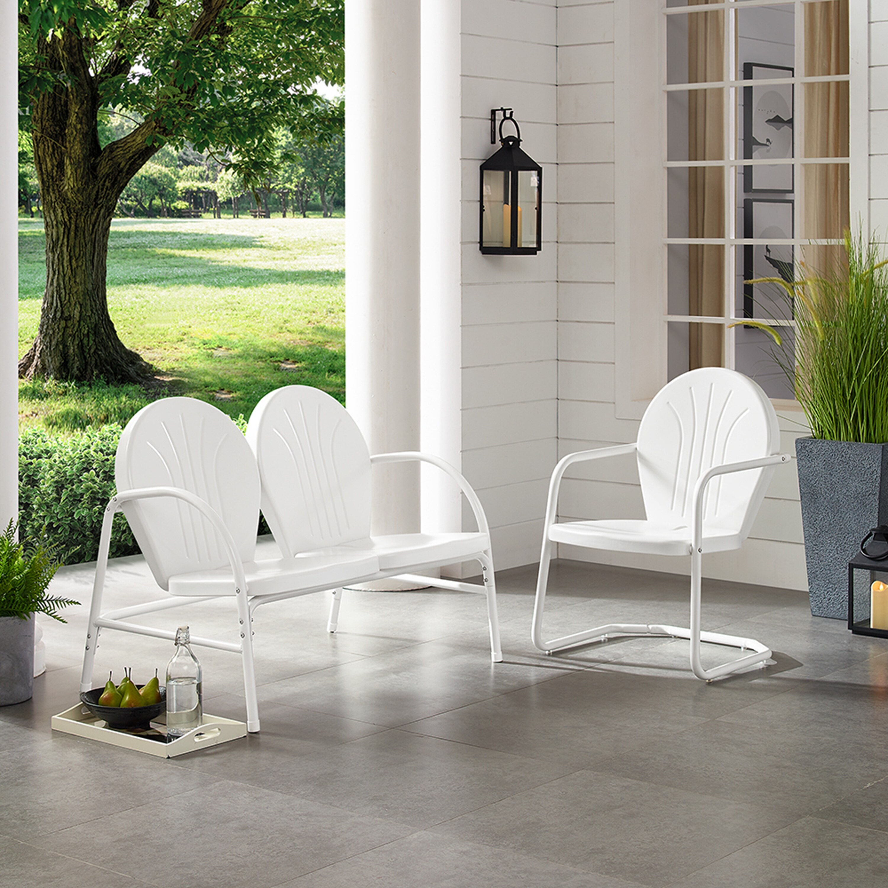 Cheap plastic outdoor hot sale loveseat