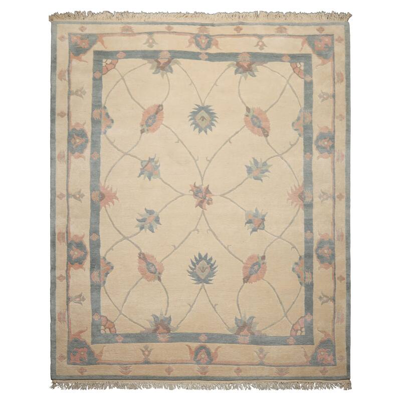 8x10 Hand Knotted Wool Ivory Tibetan Crafts Tufenkian Swiss Wash Rug - 8' x 10' - 8'  x 10'