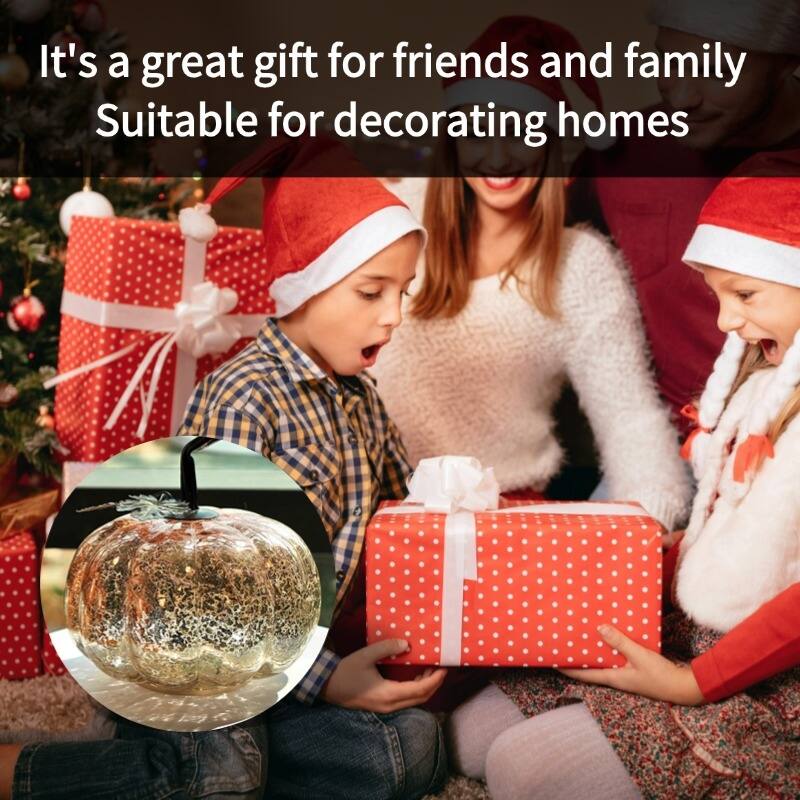 Mercury Glass Pumpkin Lights with Timer – Fall Halloween Table Decorations for Home & Thanksgiving Decor