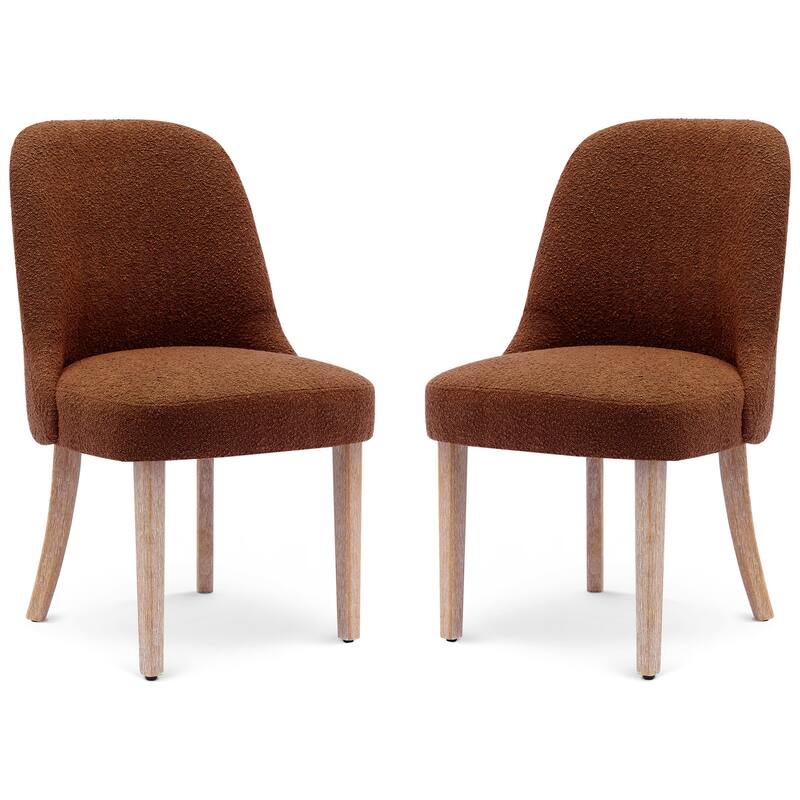 Boucle Polyester Upholstered Side Chair - Water/ Stain Resistant (Set of 2)