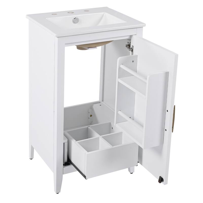 Christopher Knight Home 20" Bathroom Vanity with Sink and Functional Drawers