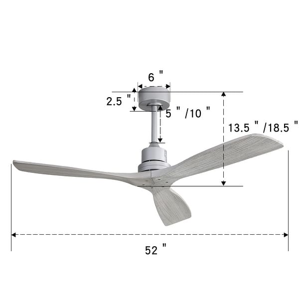 Ceiling Fan with Remote Control Solid Wood Fan Blade Reversible Dc