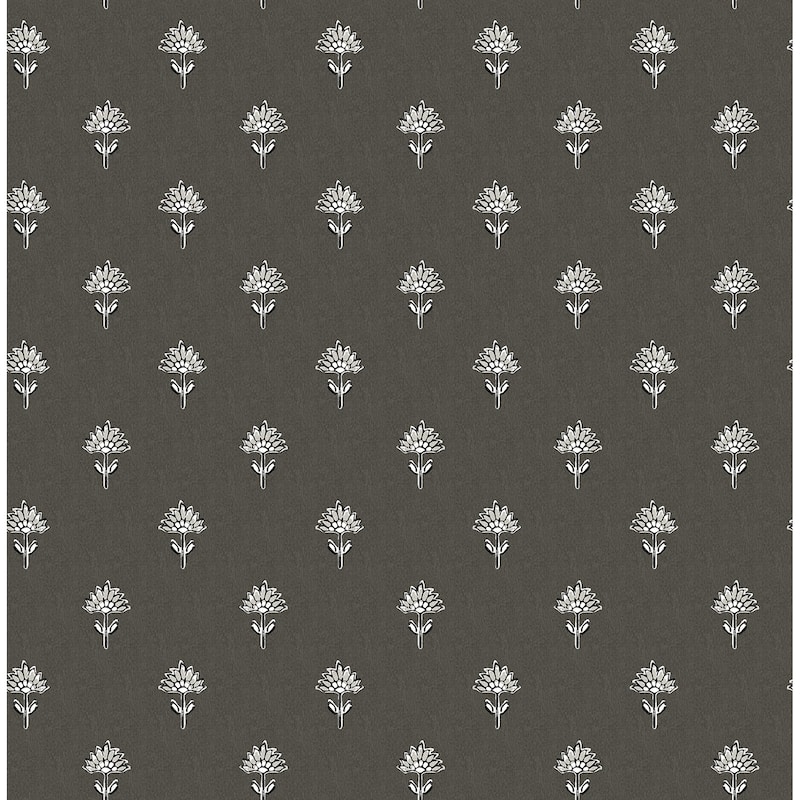 Chesapeake Surdiva Black Floral Fan Wallpaper