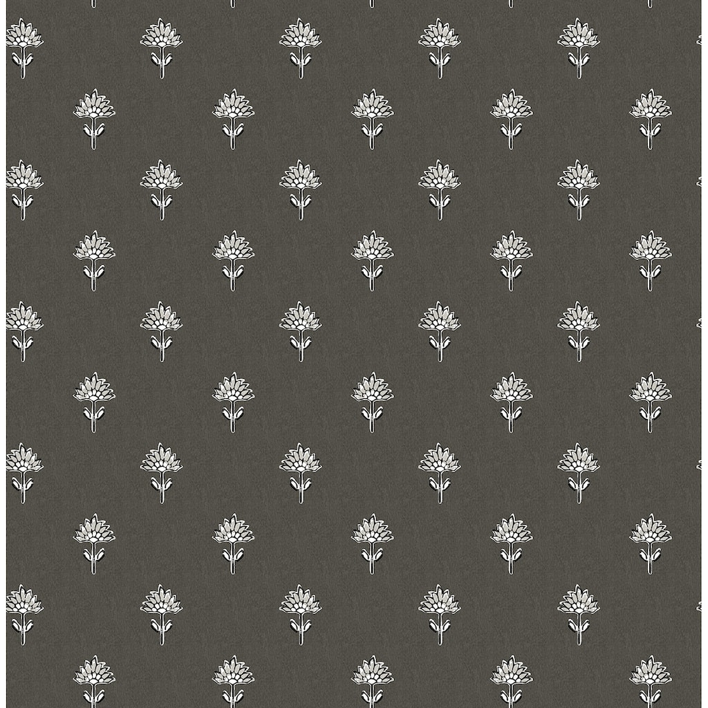 Chesapeake Surdiva Black Floral Fan Wallpaper