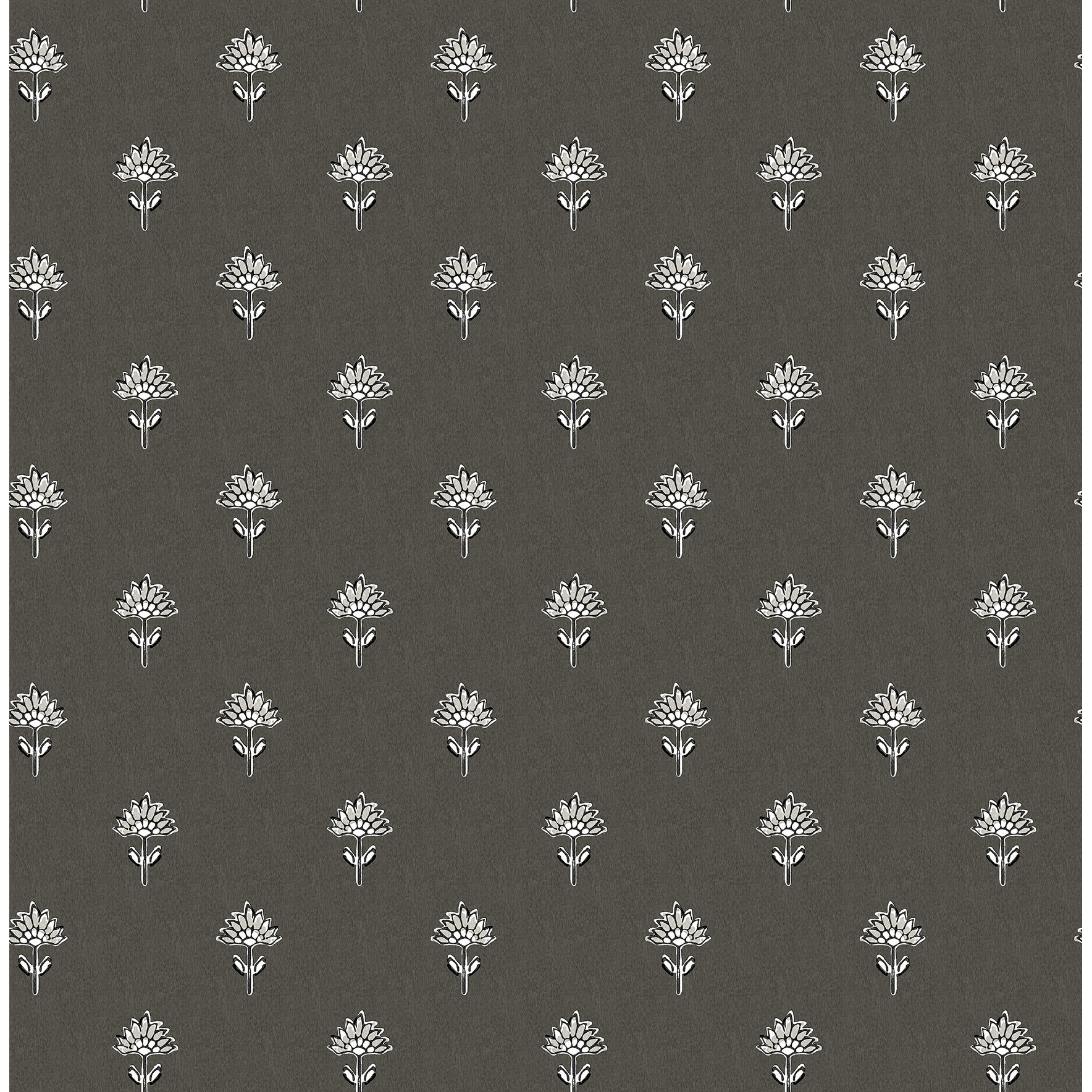 Chesapeake Surdiva Black Floral Fan Wallpaper
