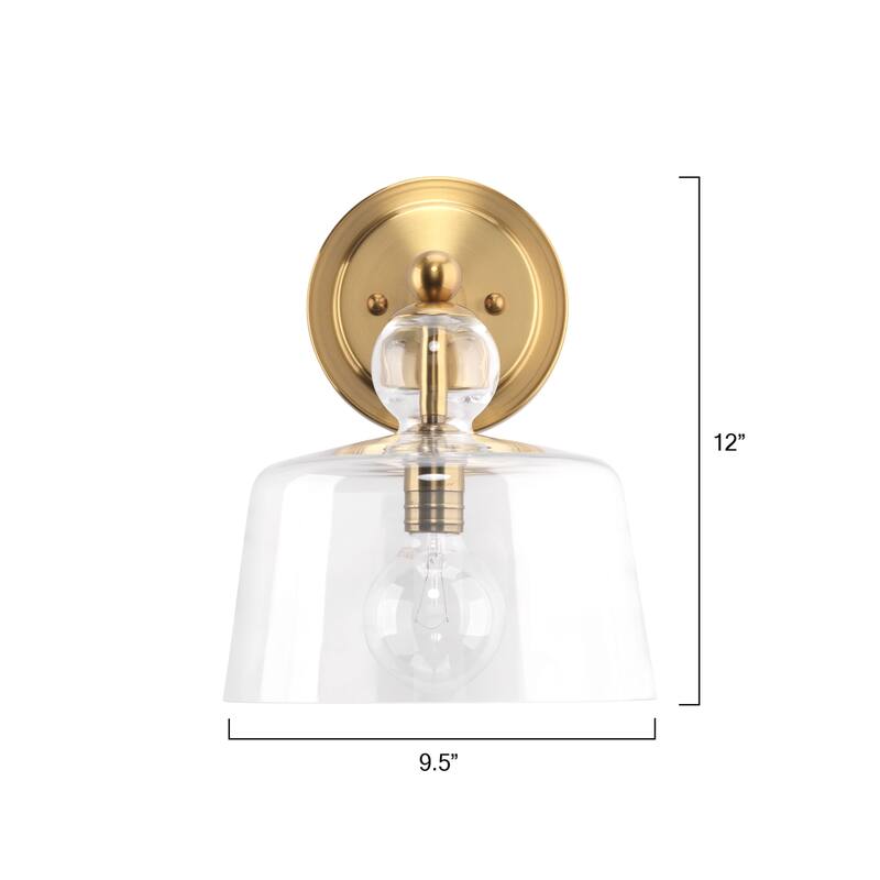 Alden Décor Demi Glass Wall Sconce, Black