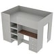 preview thumbnail 20 of 20, Full Size Wood Loft Bed with Built-in Desk,Wardrobe,Storage Shelves and Drawers