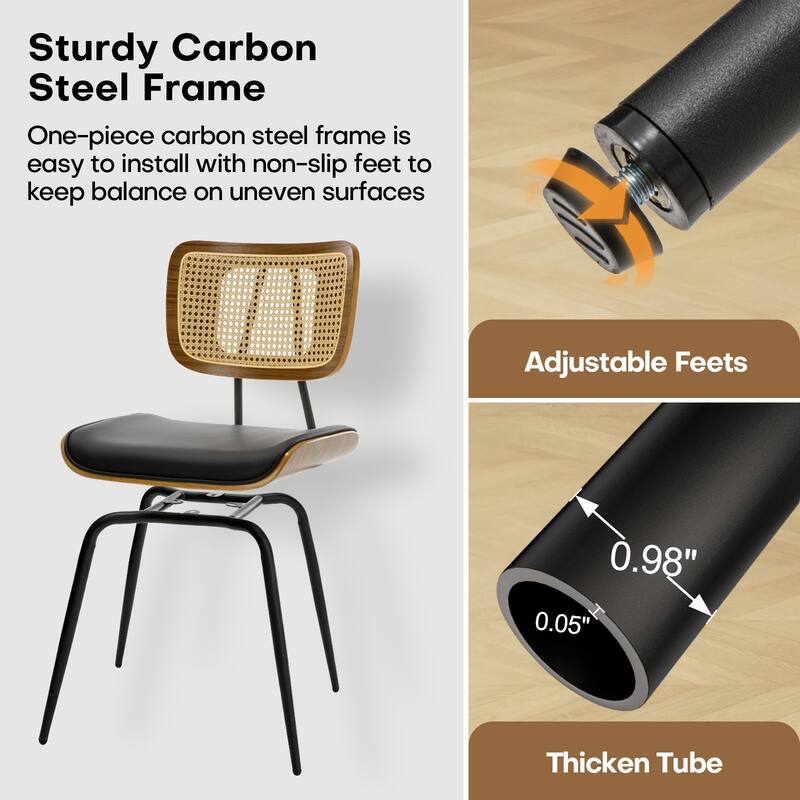 Faux Leather Upholstered Dining Chairs Set of 2/4 - 33.5"H x 19.3"W x 23"D