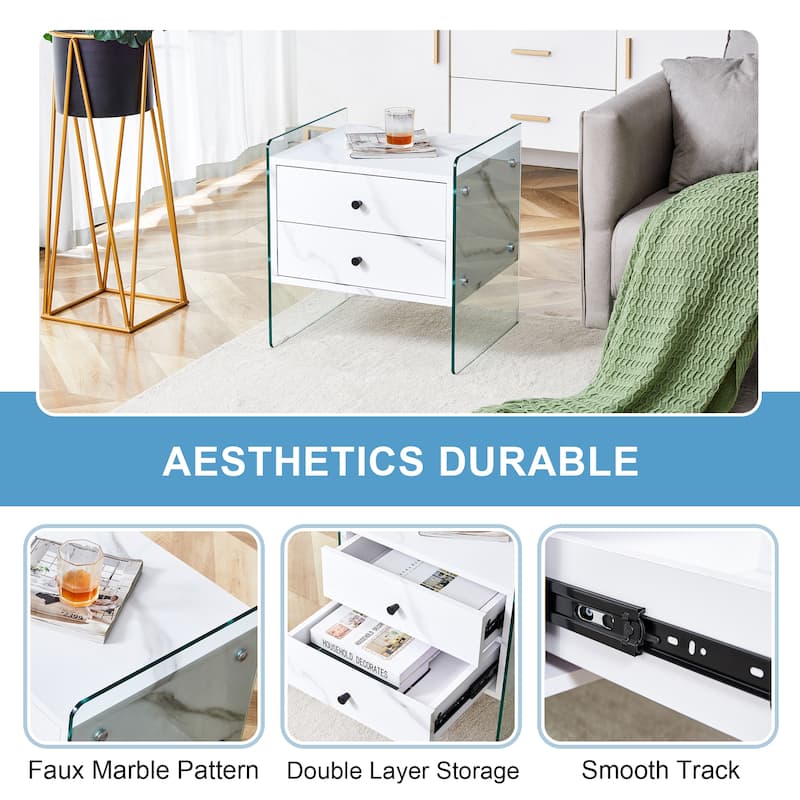 Double-Drawer Bedside Table