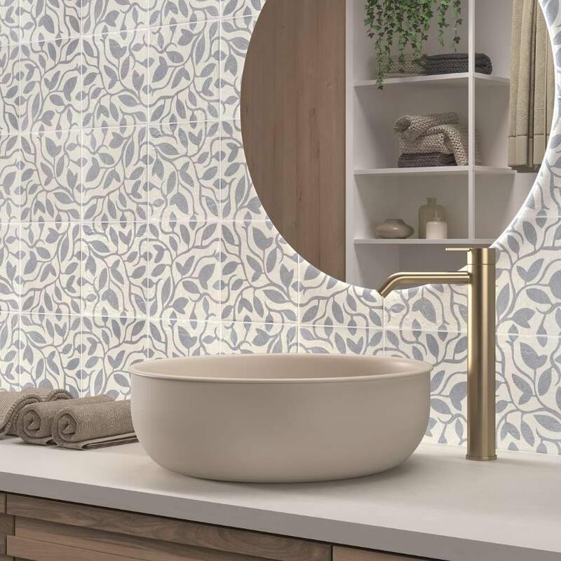 The Tile Life Verity Vine 8x8 Matte Patterned Porcelain Floor & Wall Tile