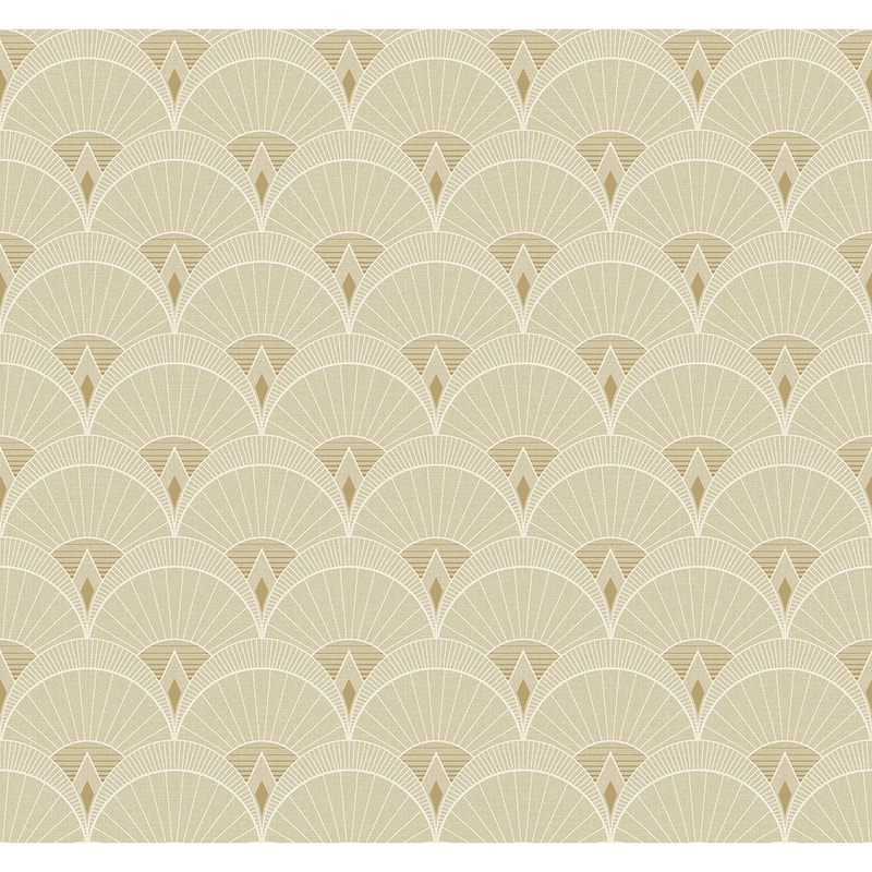 Seabrook Designs Chrysler Arches Nonwoven Unpasted Wallpaper - 27 in. W x 27 ft. L - Soft Beige