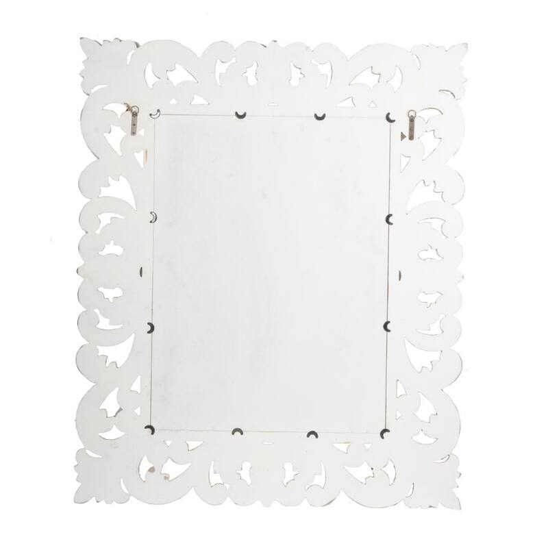 54.25" White ctry Chic Style Wooden Framed Wall Mounted Mirror
