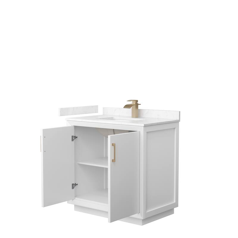 Strada 36-Inch Single Vanity Set, Cultured Marble Top