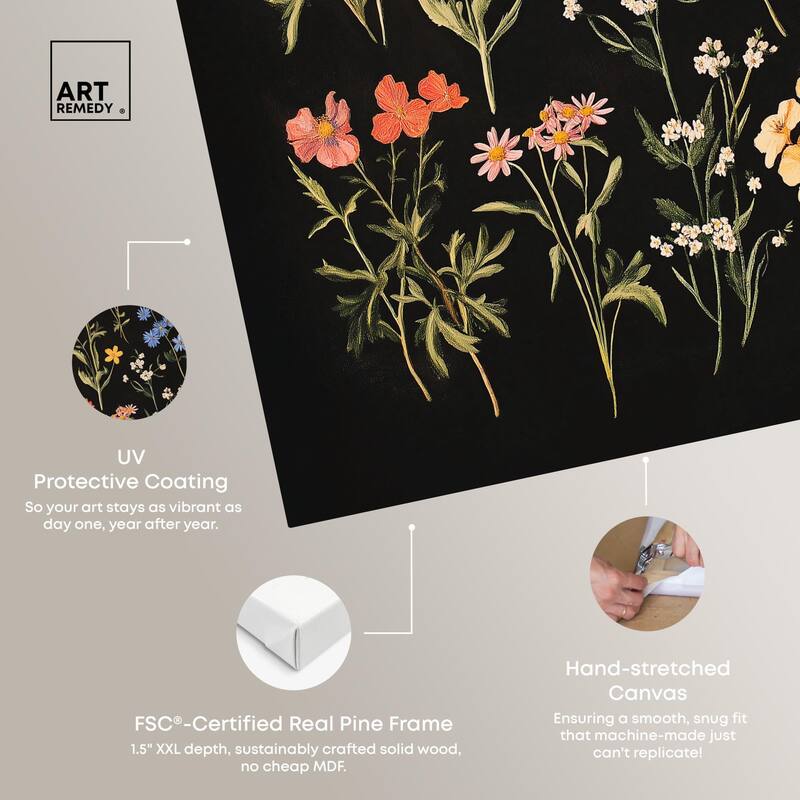 Darkling Daisies II Canvas by Art Remedy, Gallery Wrapped