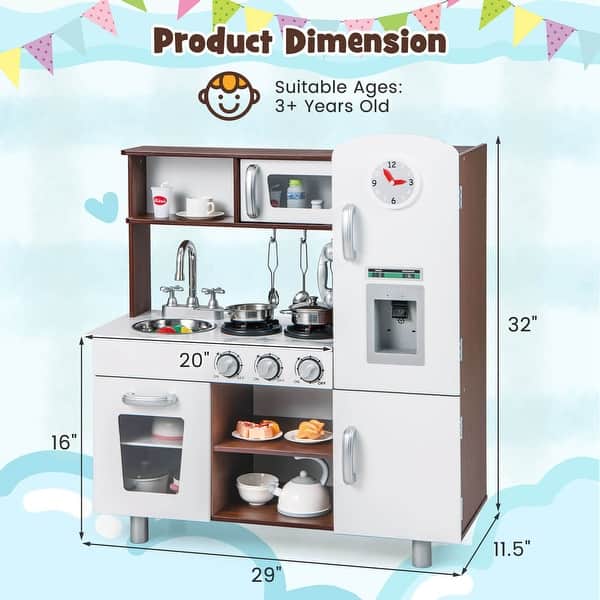 Costway Kids Kitchen Playset Pretend Play Kitchen Toy with Realistic - See Details