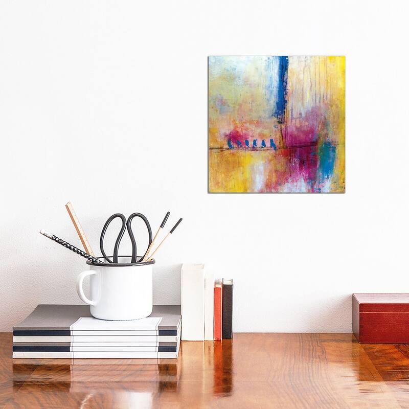iCanvas "Birds On A Wire" by Deb Chaney Canvas Print - 12x12x1.5