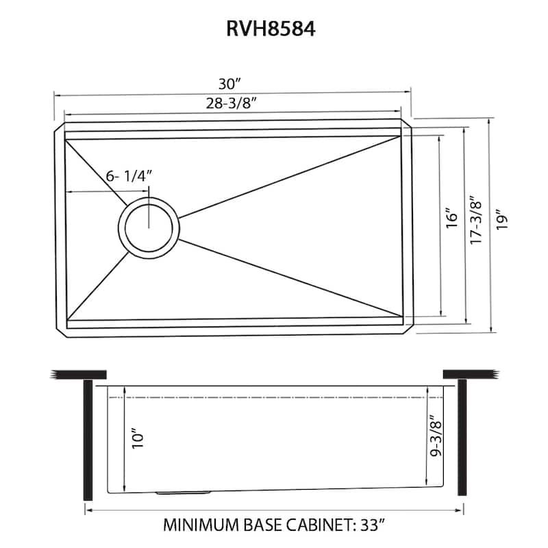 Ruvati 30-inch Workstation Slope Bottom Offset Drain Undermount 16 Gauge Kitchen Sink - RVH8584 - 30 x 19