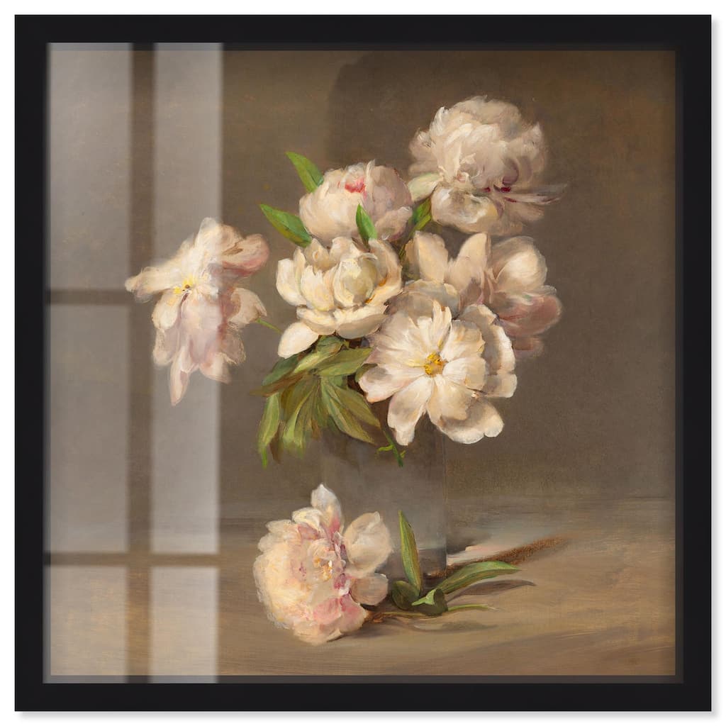 Porter Peonies in a Vase Shadowbox by Art Remedy