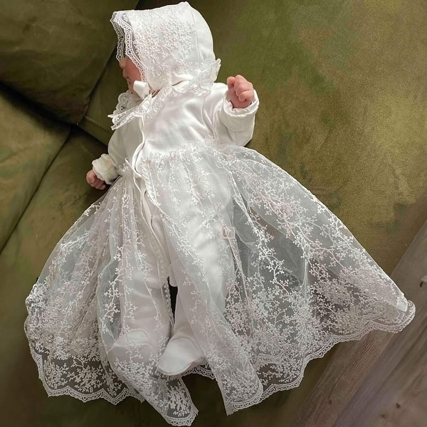 Baby Girl Christening Gown Set - Bed Bath & Beyond - 42874285