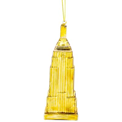 5" Gold Skyscraper Building Glass Christmas Ornament