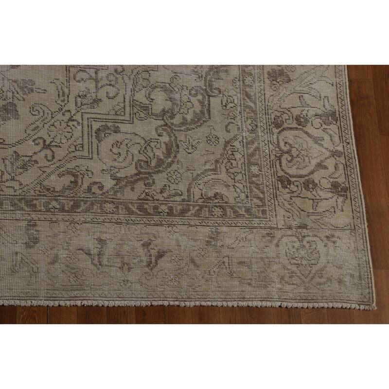 Tabriz Persian Vintage Area Rug Handmade Traditional Wool Carpet - 8'11" x 12'4"