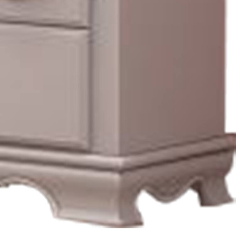 Auri 52 Inch Wide Dresser, 6 Drawer, Molded Trim Floral Motifs, White Wood