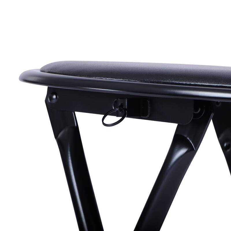 Homy Casa Set 2/4 Black Metal Folding Stools Portable Home & Events