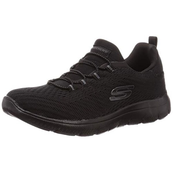 womens black trainers skechers