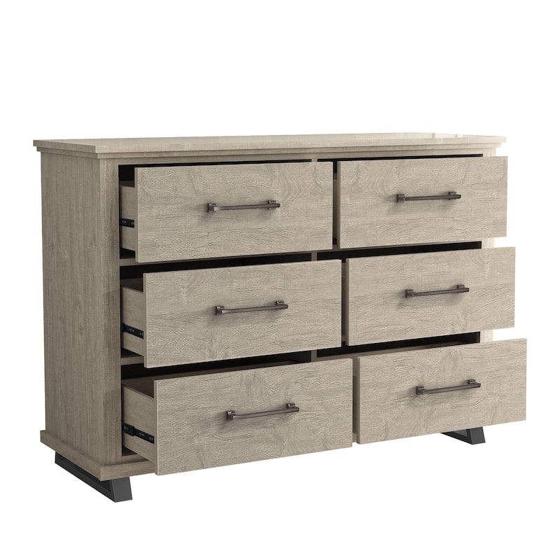 Spacious and Stylish 52" Extra-Wide 6-Drawer Dresser