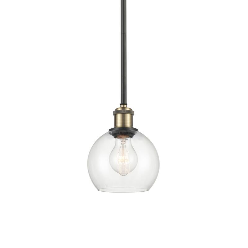 Innovations Lighting 516-1S-8-6 Athens Pendant Athens 6" Wide Mini - Black Antique Brass / Clear