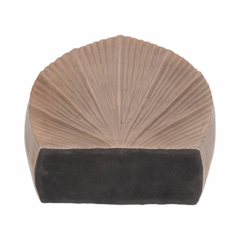 Decorative Metal Flower Vase With Grooved Detailing - Stylish Chic Home Accent Decor