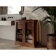 preview thumbnail 34 of 47, Palace Imports 100% Solid Wood Short Clear Glass Bathroom Storage Cabinet with 2 Drawers, 32" W x 35.75" H Mocha