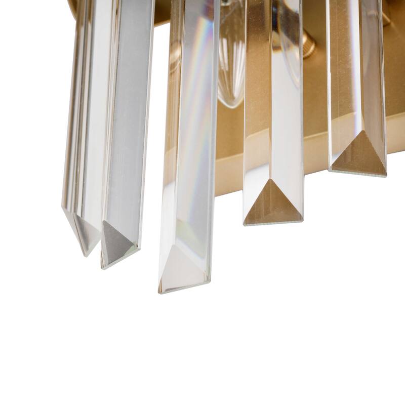 Casandra Glam 2-Light Crystal Glass Rod Decor Wall Sconce - Glossy Bronze