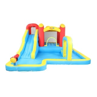 Oxford Cloth Slide Pool Trampoline Red Yellow Blue Inflatable Castle - 15.25 x 11.97 x 6.39
