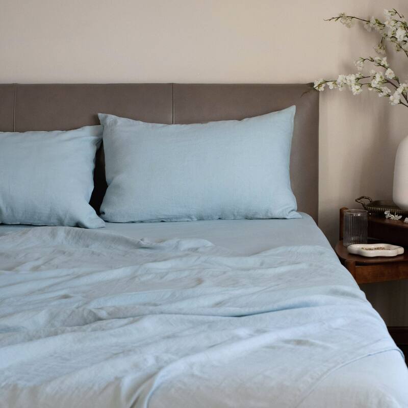 100% French Linen Pillowcase Set by BOKSER HOME
