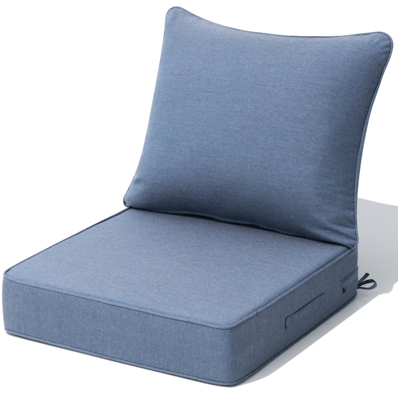 24"x 24" Outdoor Premium Deep Seat Sunbrella Cushion Set Chair Cushion - Spectrum Denim - 1PC